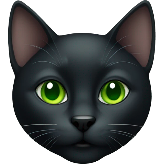 Black cat Green eyes emoji