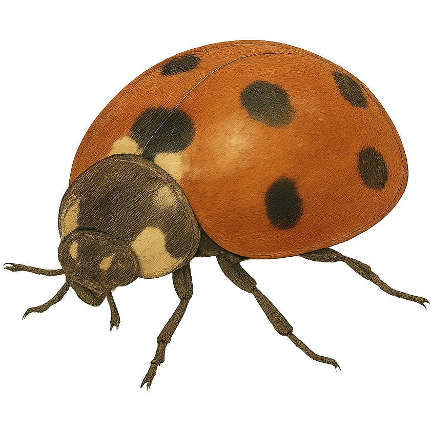a realistic ladybug, natural colors, soft, fairy-like atmosphere, no background emoji