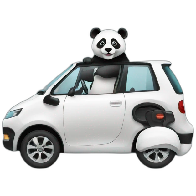 Driving Panda in car emoji
