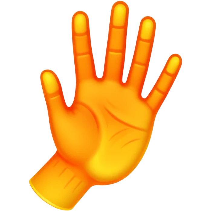 A hand with a thermal camera effect, orange color emoji
