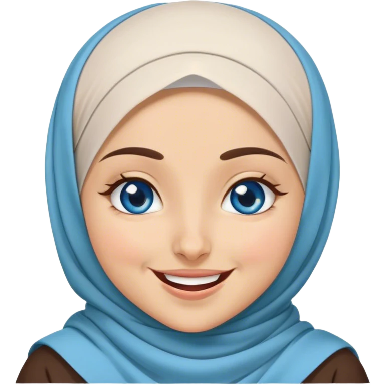 Turkish beautiful finish Konya girl blue eyes with hijab and islamic dress she Winking and laugh  emoji