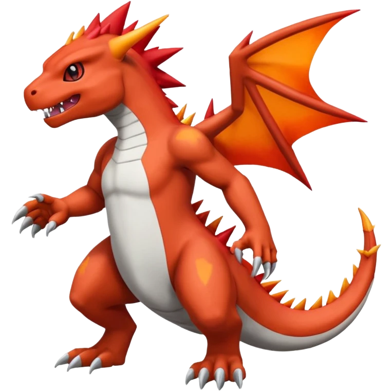 Charmeleon-Guilmon-Kyurem-fusion, full body emoji