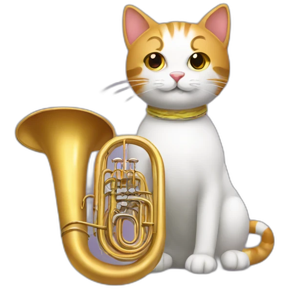 cat with a tuba emoji