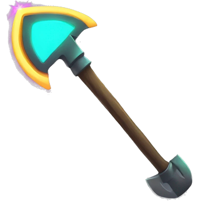 pickaxe with glowing neon elements emoji