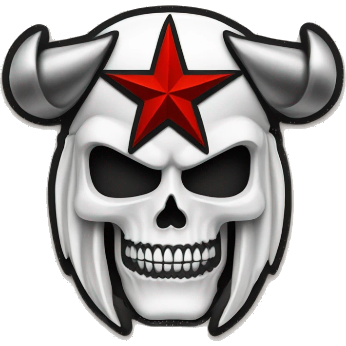 White detailed Texas tech raider symbol red black warrior skull emoji