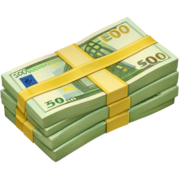 liasse de billet d'euro avec 200 500 aussi emoji