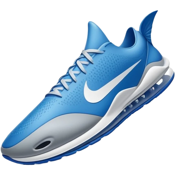 Tiburón usando zapatillas nike azules emoji