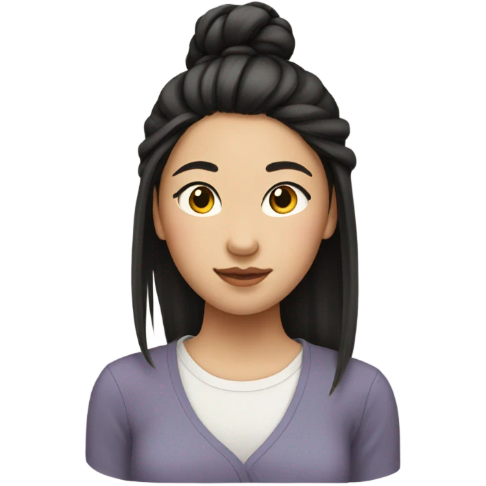 Teen Asian girl with low bun emoji