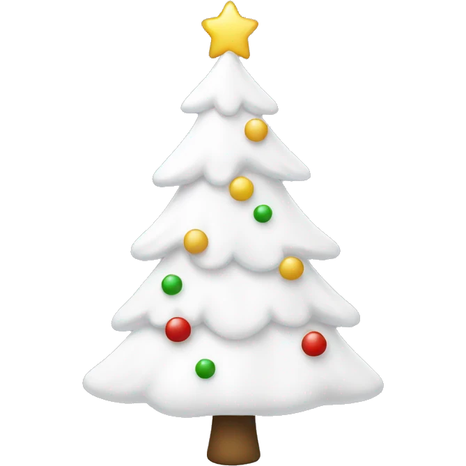 Cute white Christmas tree emoji
