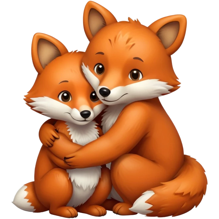 Bear hug a fox emoji
