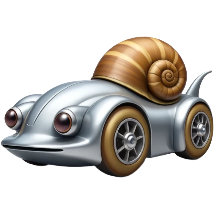 Snail race car emoji