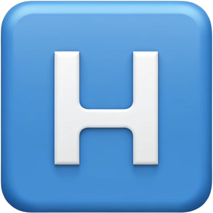 blue square with white letters "HIS" inside emoji