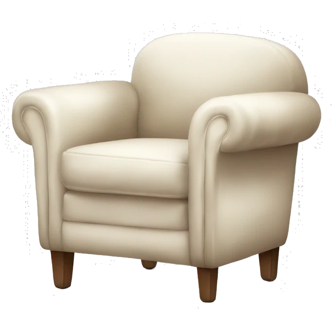 Ivory  Cozy armchair with pillow in the back emoji