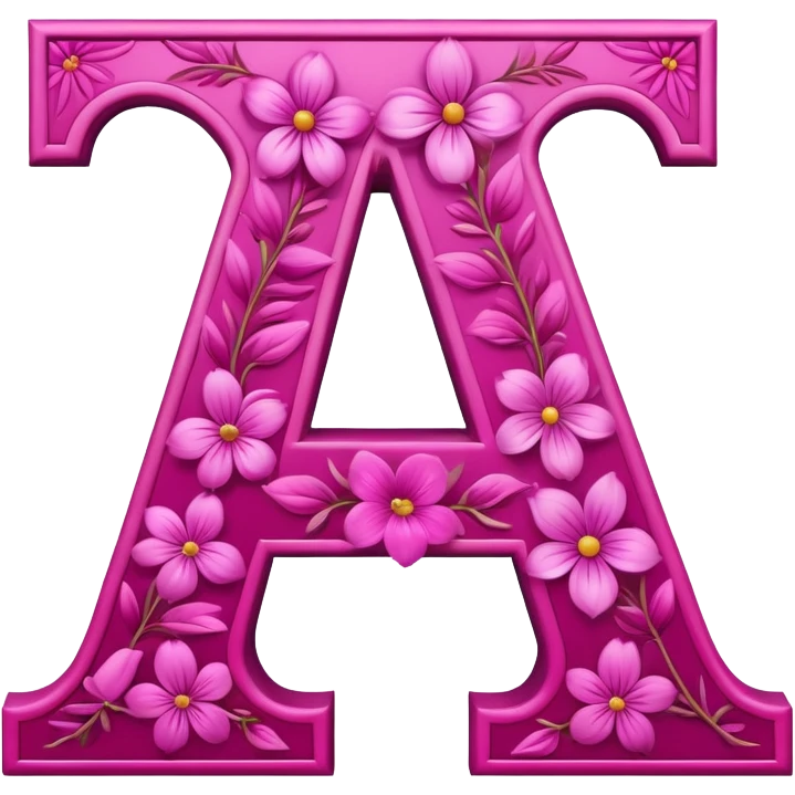 Magenta flowery romantic alphabet letter emoji