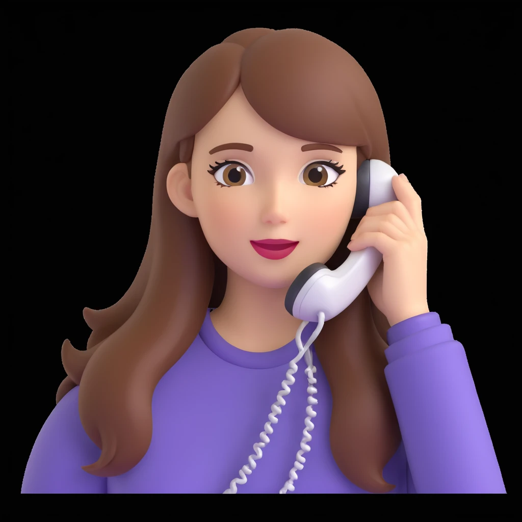 girl talking on phone bedroom background, close up pose emoji