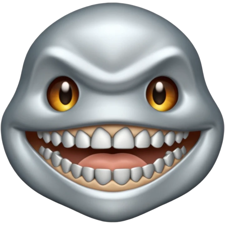 metallic jaw with teeth, nothing more emoji