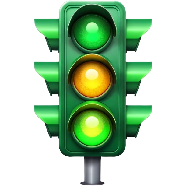 green traffic light stoplight with illuminated green light emoji