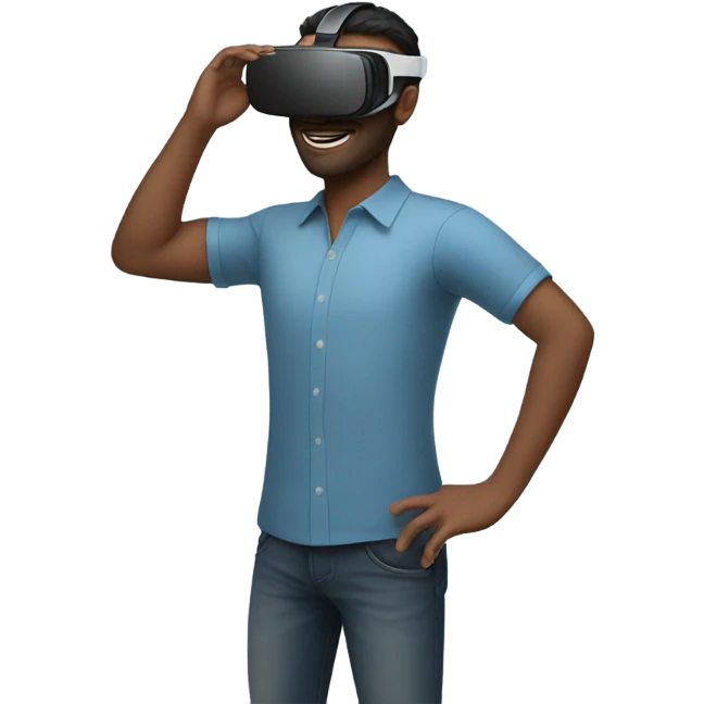 Guy with vr headset on emoji