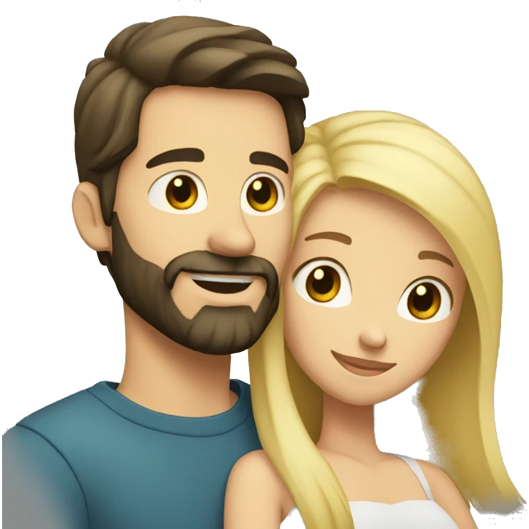 white male dark hair with beard hugging blonde woman emoji