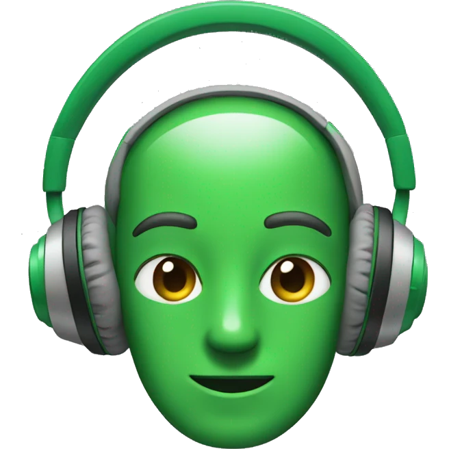 Green headphones emoji