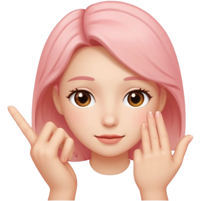 blushing with fingers emoji