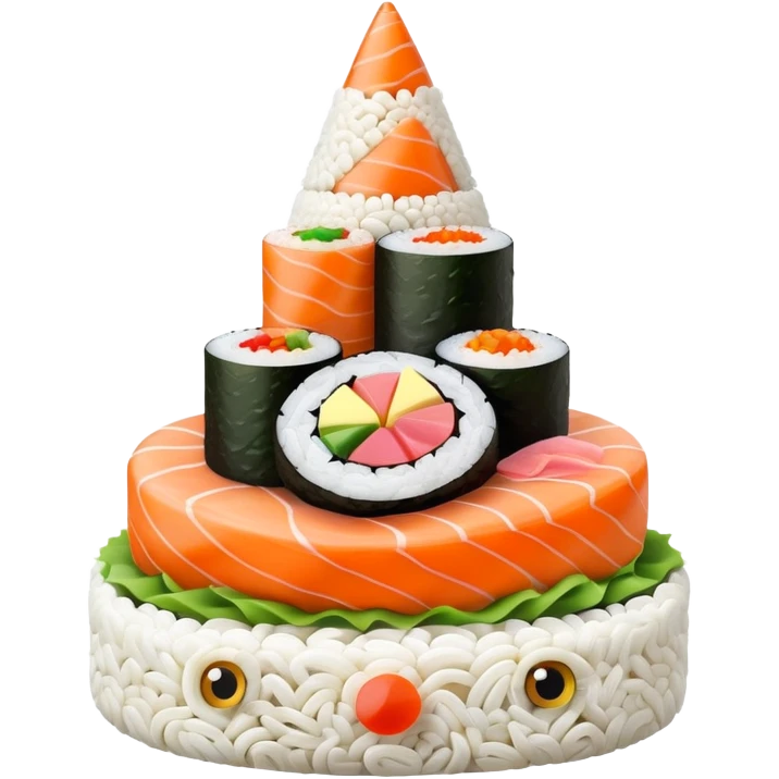 Birthday hat made out of sushi emoji