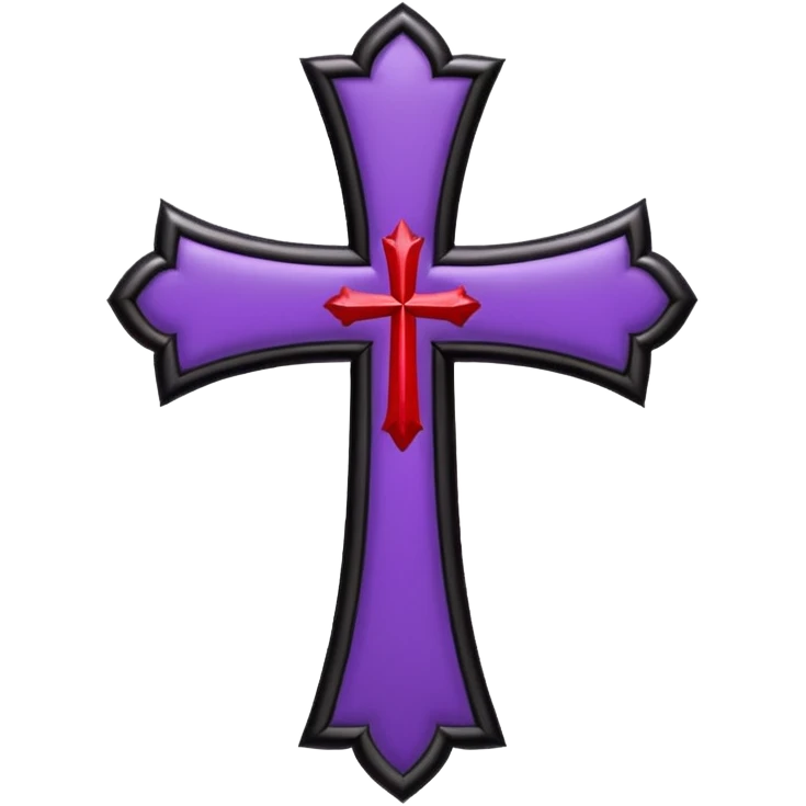 Gothic black and red and purple cross with white laces emoji