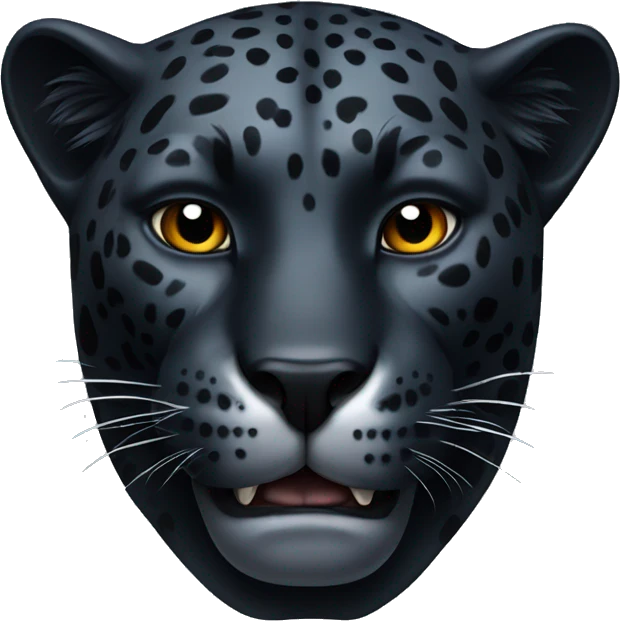 Black jaguar feline bust emoji