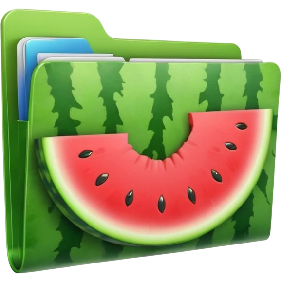 folder with small watermelon picture on front  emoji