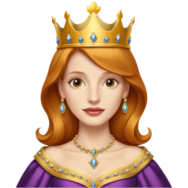 Jessica Chastain, as a queen emoji