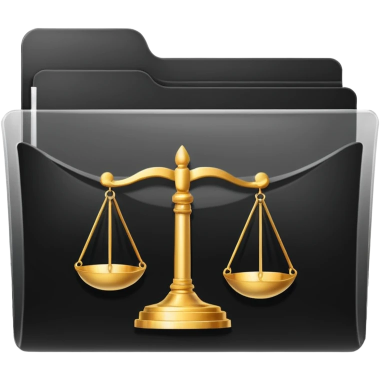 black transparent folder with a law logo  emoji