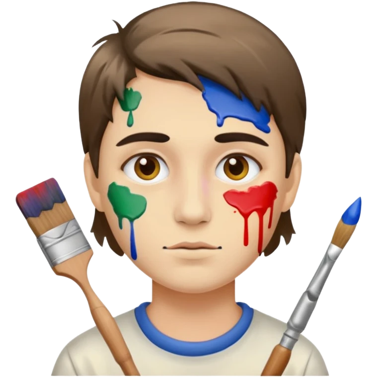 Painter with Paint Stained Face emoji