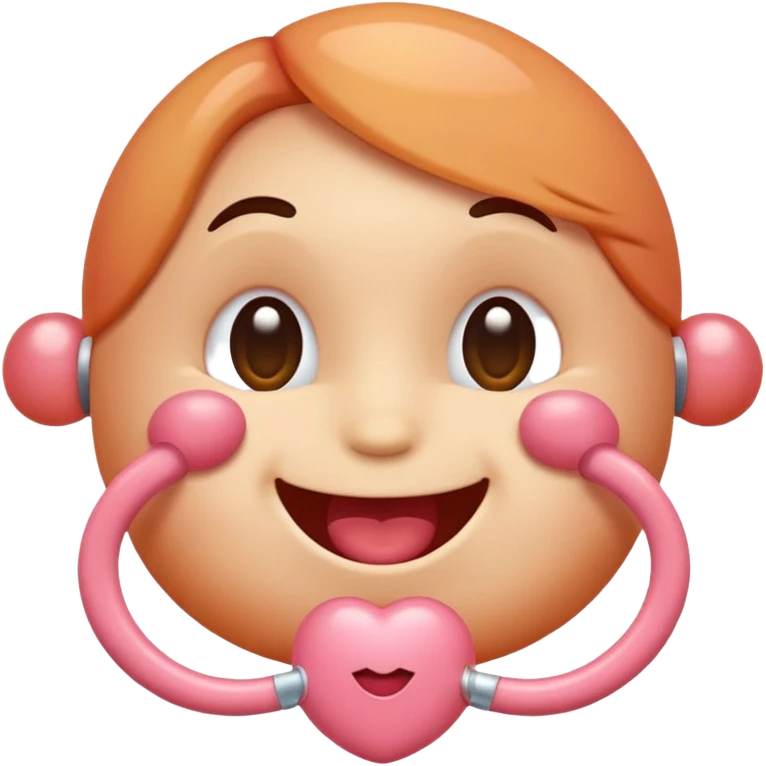 Blushing emoji using pacifier emoji