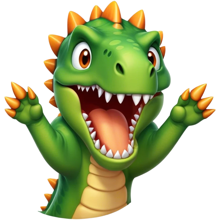 dinosaur claws making dislike sign emoji