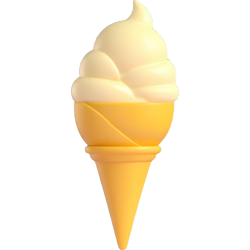 single vanilla ice cream scoop, cartoon style, round, smooth, pale yellow, no cone, no background emoji