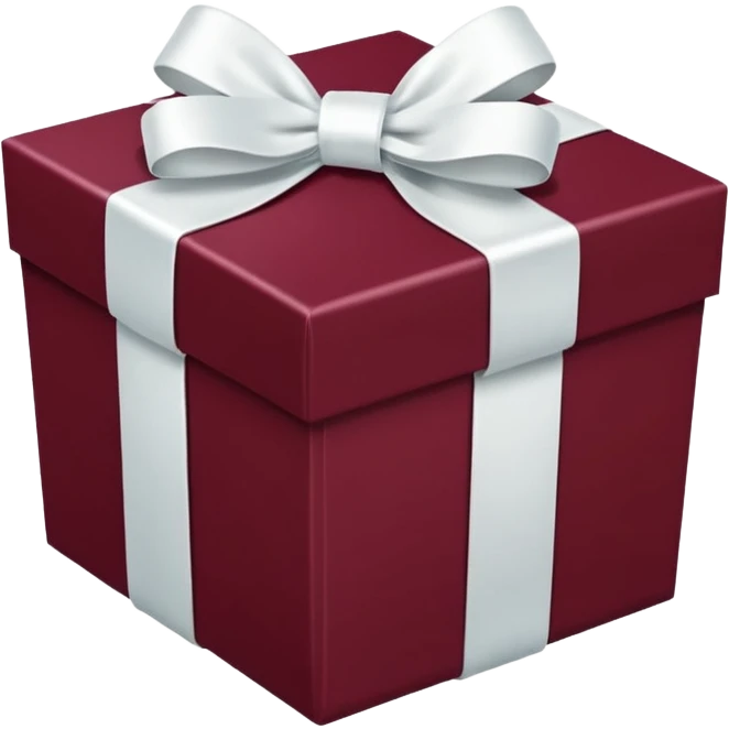 Maroon gift box with white bow emoji