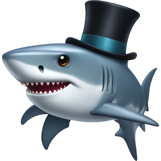 Shark with top hat emoji