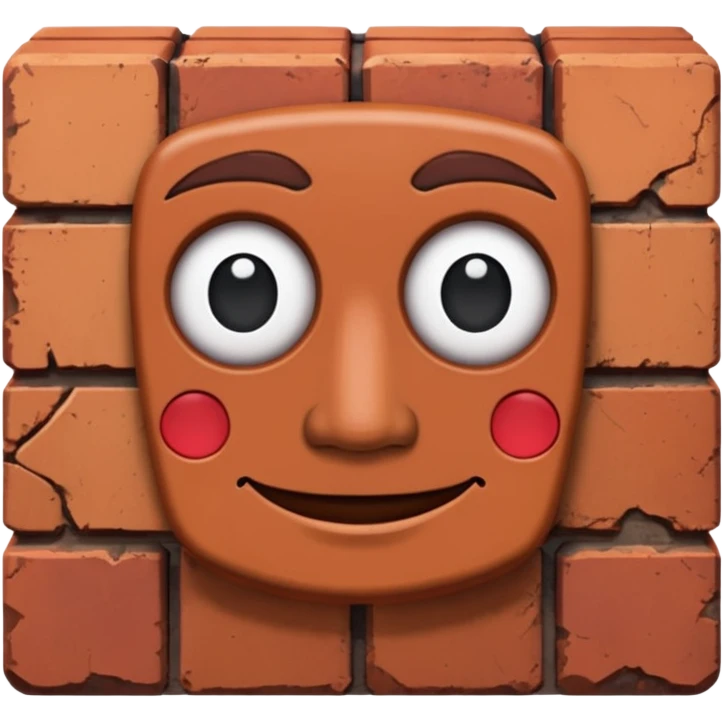 brick with a face emoji