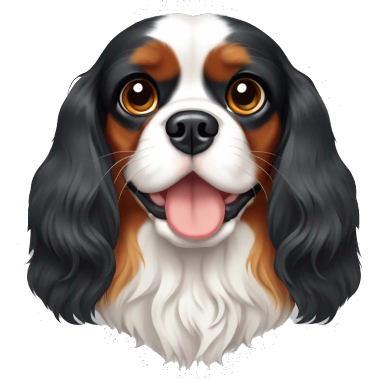tri colored cavalier king charles spaniel  emoji