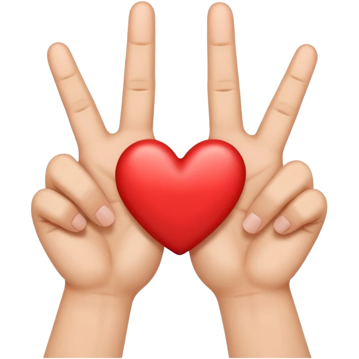 Hands with middle fingers up and touching rest of fingers making heart emoji