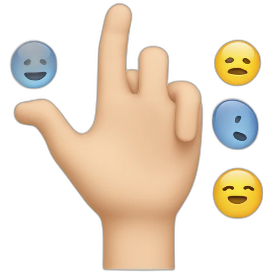 index finger choosing between three choices emoji