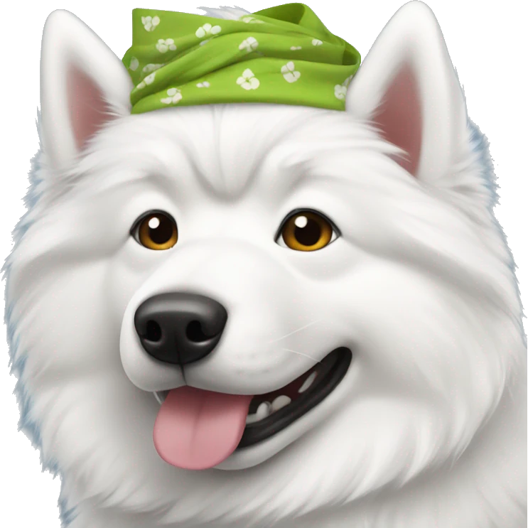 Samoyed wearing a bandana  emoji