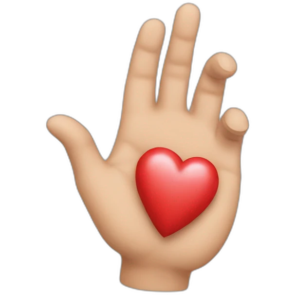 coeur dans une main emoji