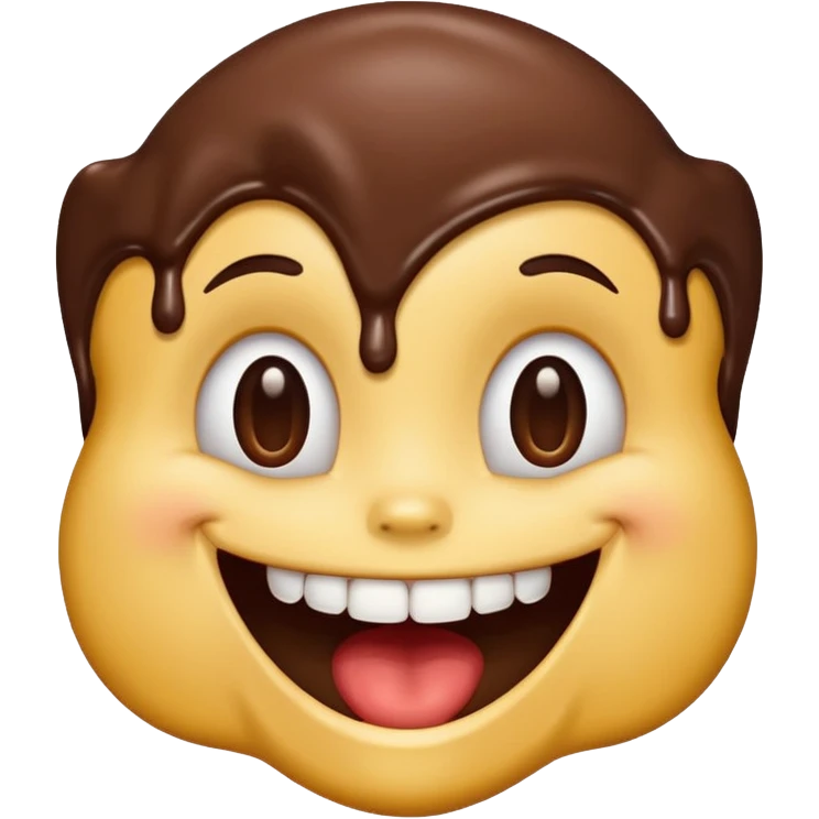iPhone emoji face smiling with buckteeth that has chocolate on the teeth emoji