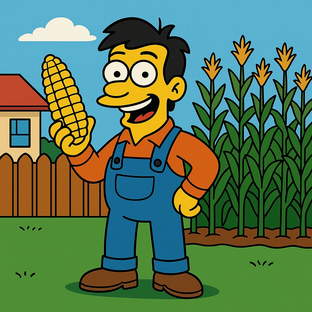The farmer grew a crop of corn. emoji