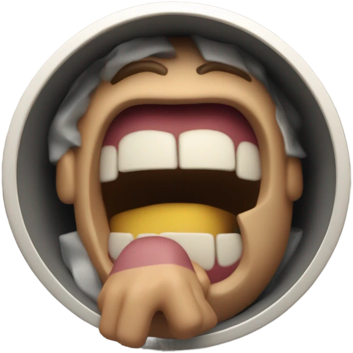 Dudes mouth exiting a tunnel super fast emoji