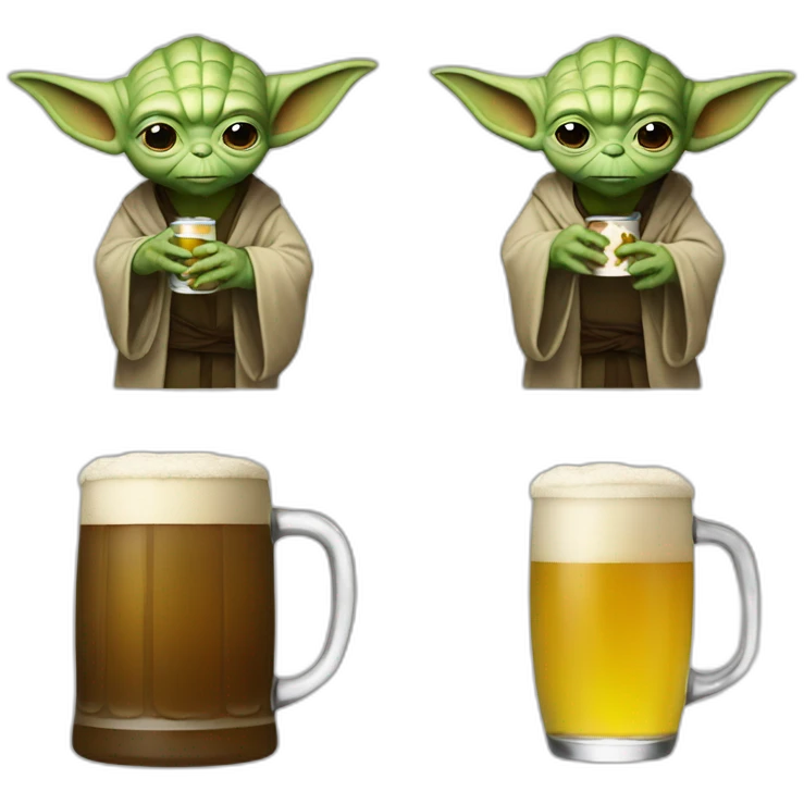 Yoda drink beer emoji