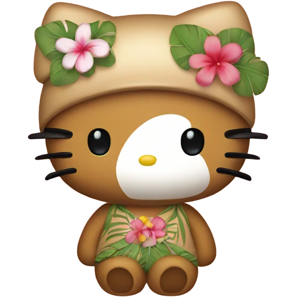 Tan Hawaii hello kitty emoji
