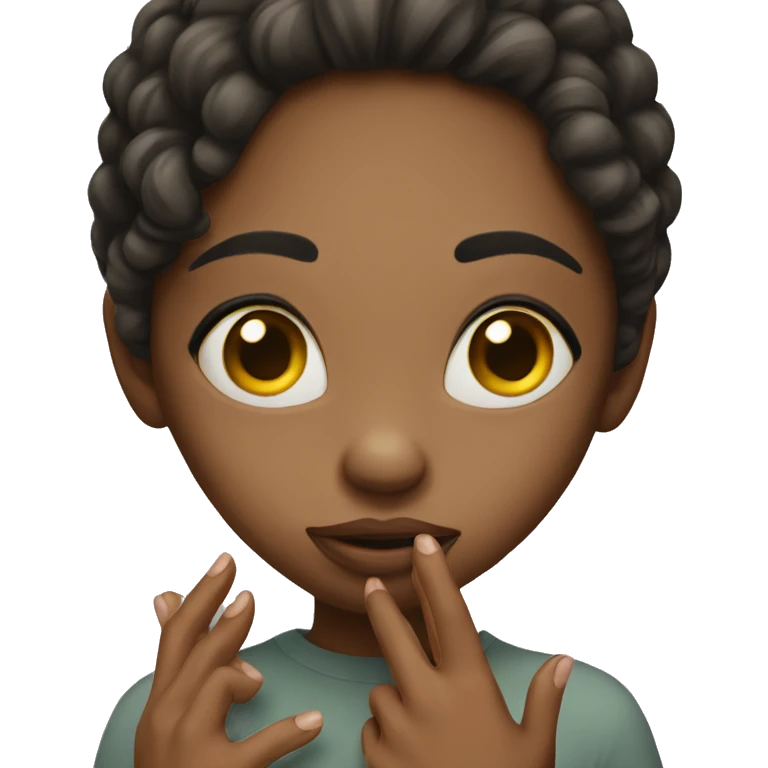 Girl with hands over mouth realistic  emoji