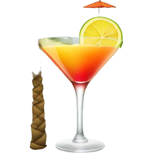 Palm tree and cocktail  emoji